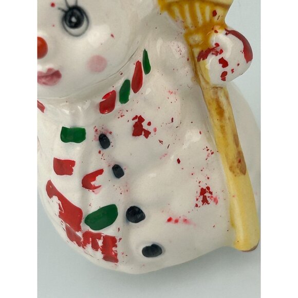 Lefton Vintage Snowman Salt & Pepper Shakers Christmas Holiday Decor Korea READ - Picture 14 of 16